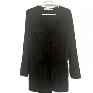 Romper Waist tie Rolled Sleeves -Black  -Max Studio Women’s Size M